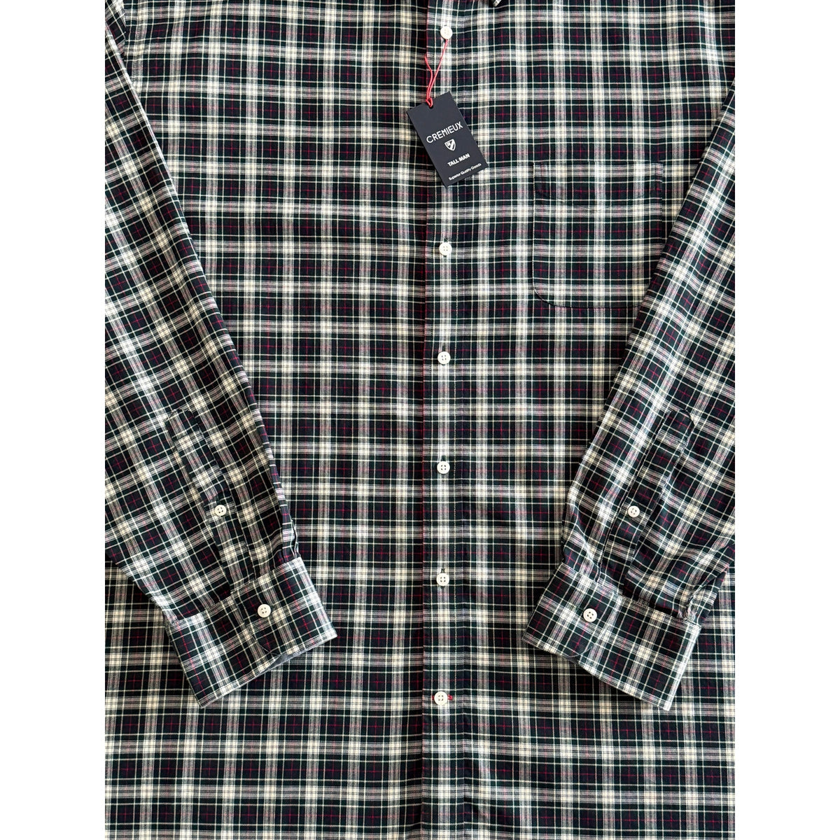 Daniel Cremieux Dress Shirt Men's 4XT Big & Tall Button-Down Stretch Plaid