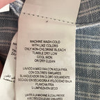 Michael Kors Shirt Men's XXL Classic Fit Linen Short Sleeve Blue Pinstripe
