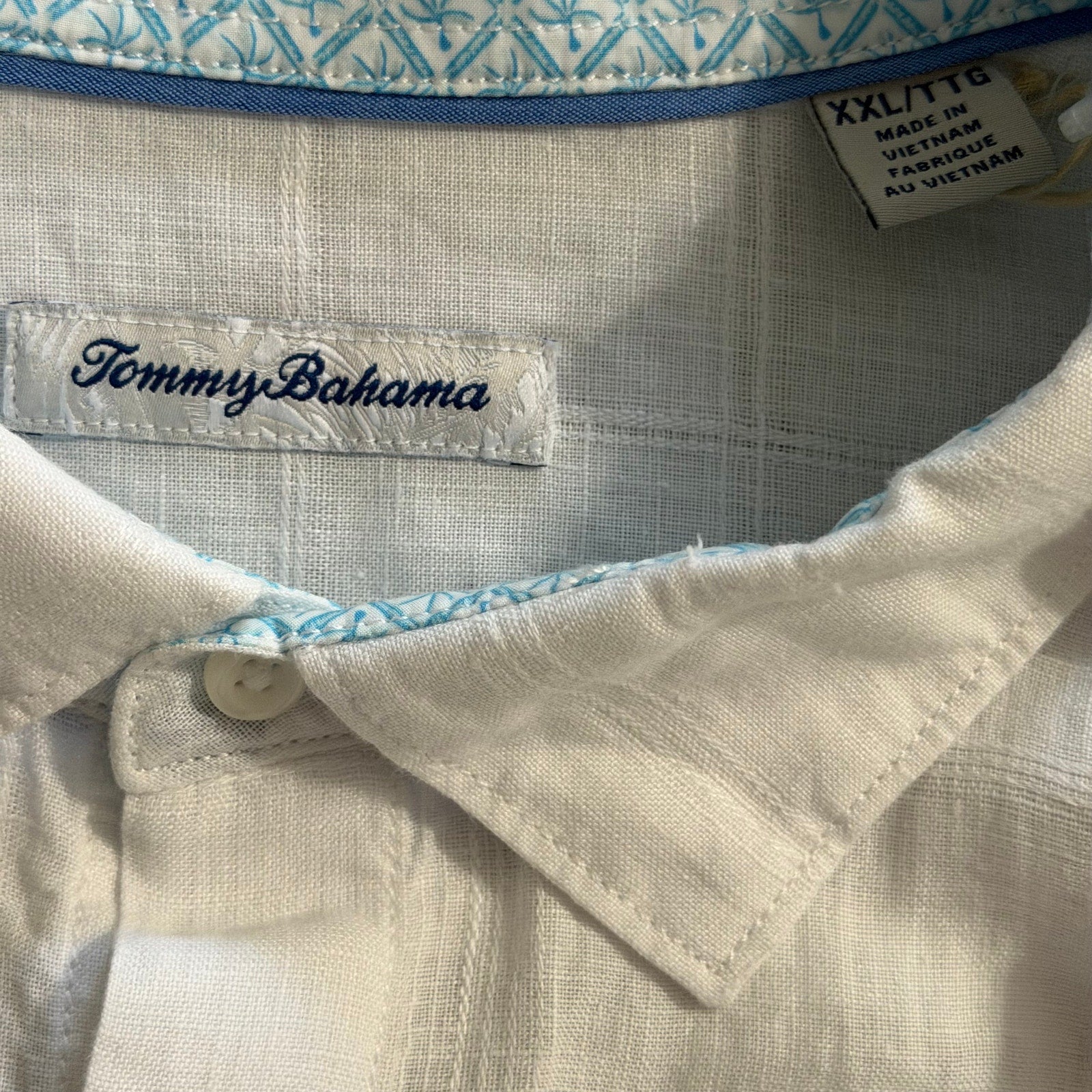 Tommy Bahama Shirt Men's XXL "Paradisio Plaid" Linen Long Sleeve