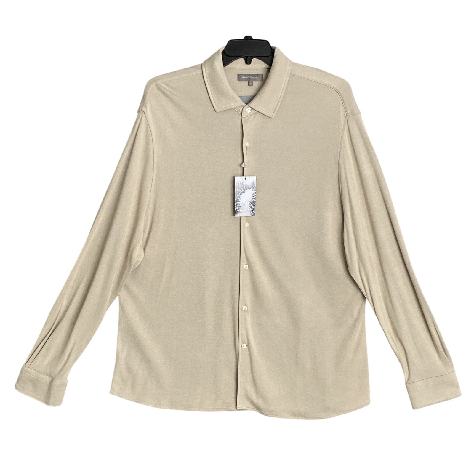 Daniel Cremieux Polo Shirt Signature Collection Men's XXL Long Sleeve Beige