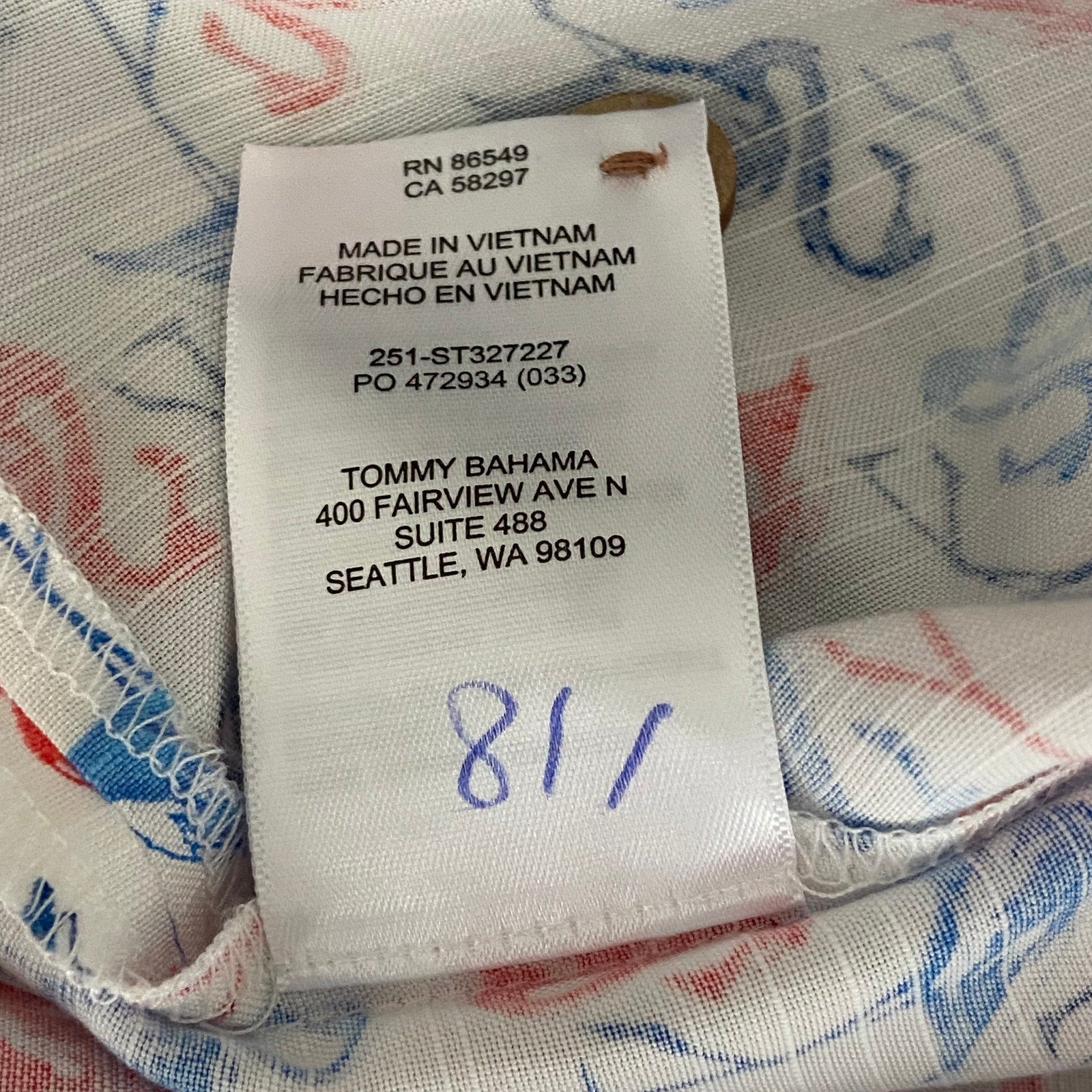 Tommy Bahama Shirt "The Veracruz Cay Flamingo Mingle" Men's Large White