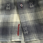 Psycho Bunny Flannel Shirt Men's XL Kurt Plaid Long Sleeve Blackened Pearl