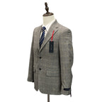 Tommy Hilfiger Men's 36 Regular Suit Jacket Modern Fit Wool Grey Camel Plaid