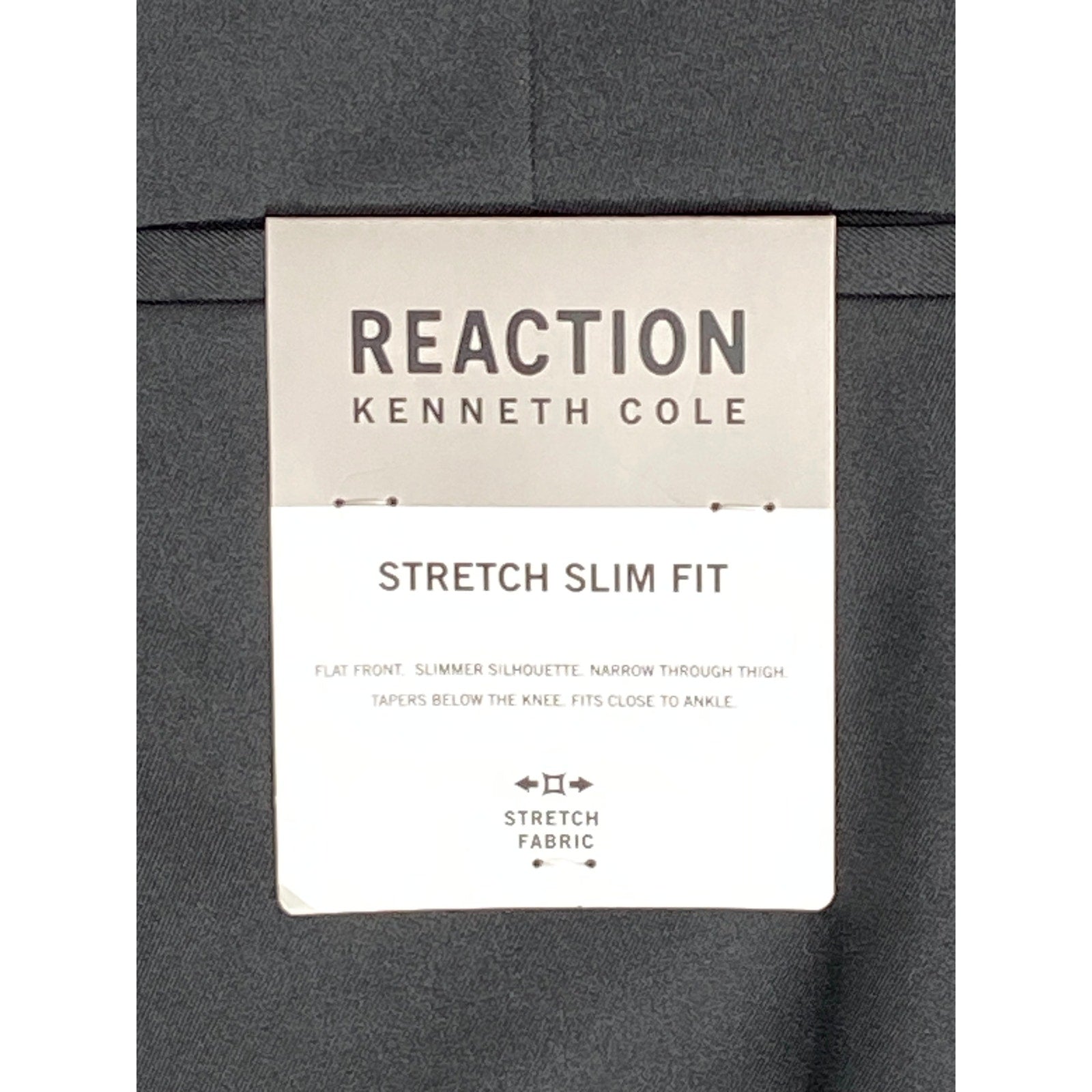 Kenneth Cole Reaction Pants Men's 34x32 Slim Fit Trousers Stretch Charcoal