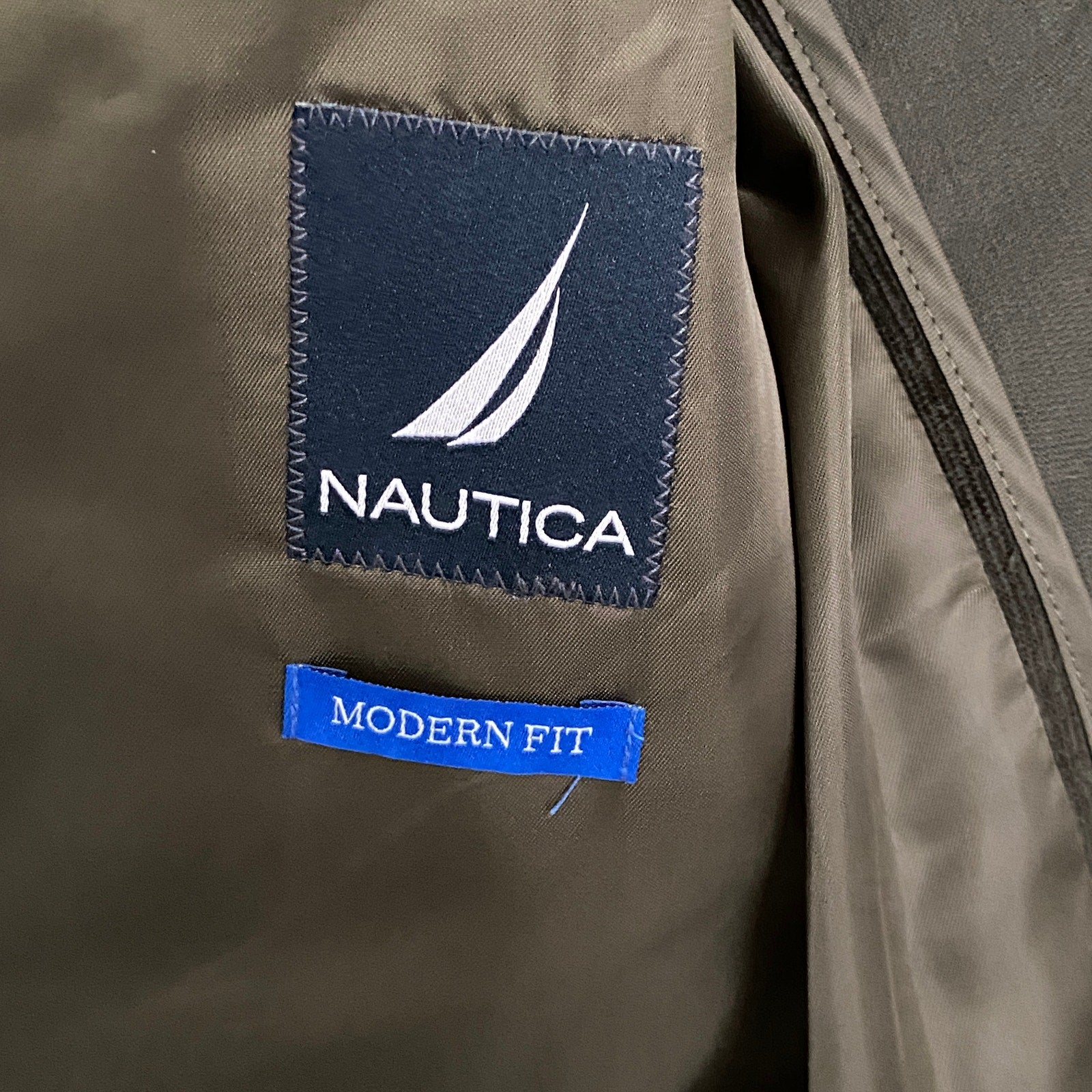 Nautica Sport Coat Men's 38 Regular Corduroy Modern Fit Stretch Dark Olive