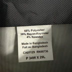 Calvin Klein Dress Pant Men's 34"x29" Slim Fit Flat Front Stretch Blue Plaid