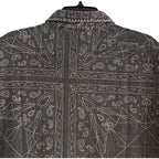 Armani Exchange Shirt Men's Large Regular Fit Short Sleeve Charcoal Paisley