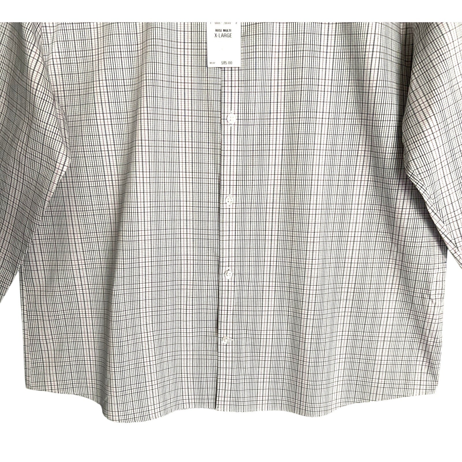 Calvin Klein Shirt Men's XL Stain Shield Extra Slim Fit Long Sleeve Plaid