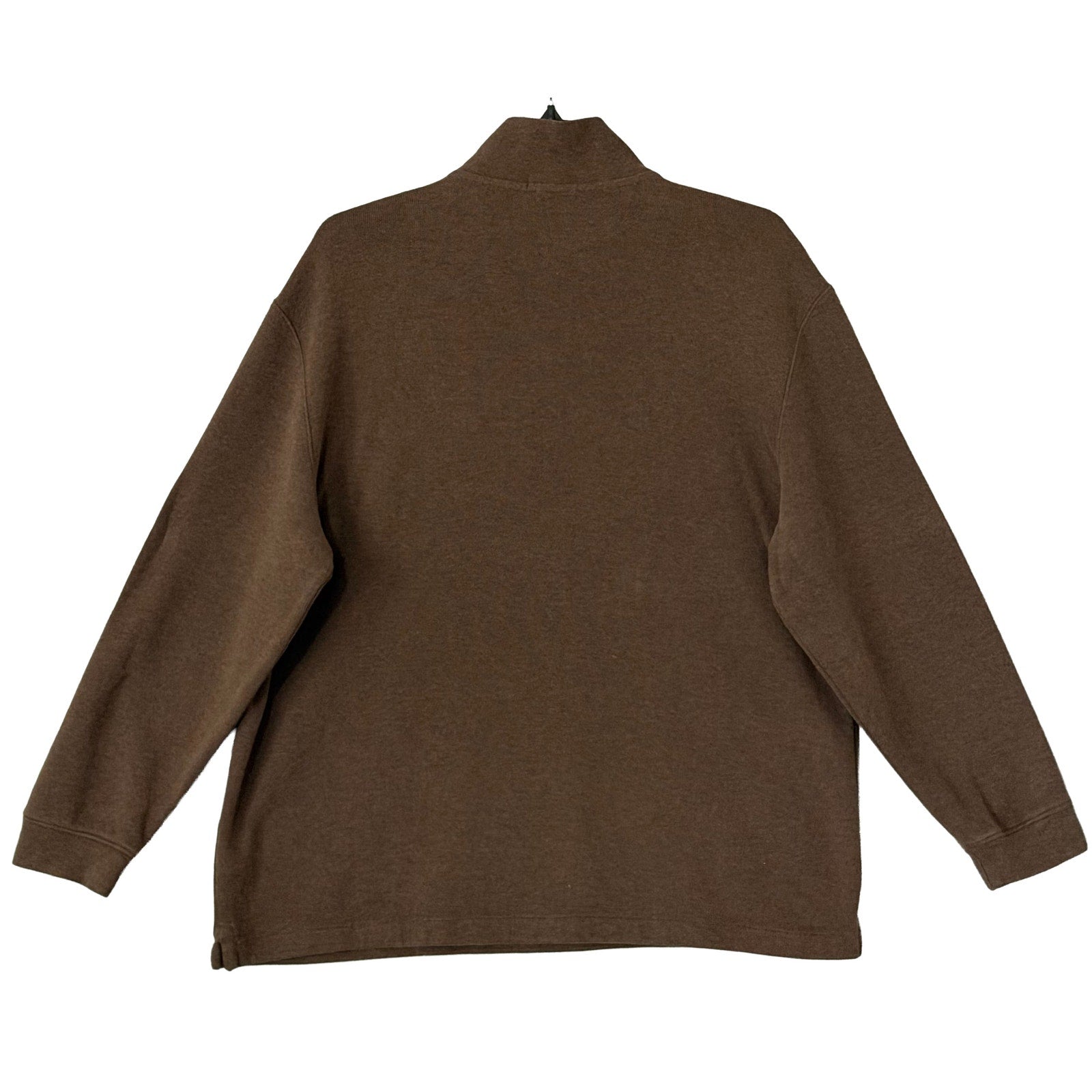 Polo Ralph Lauren Quarter-Zip Men's XXL Mock Neck Cotton Knit Pullover Brown