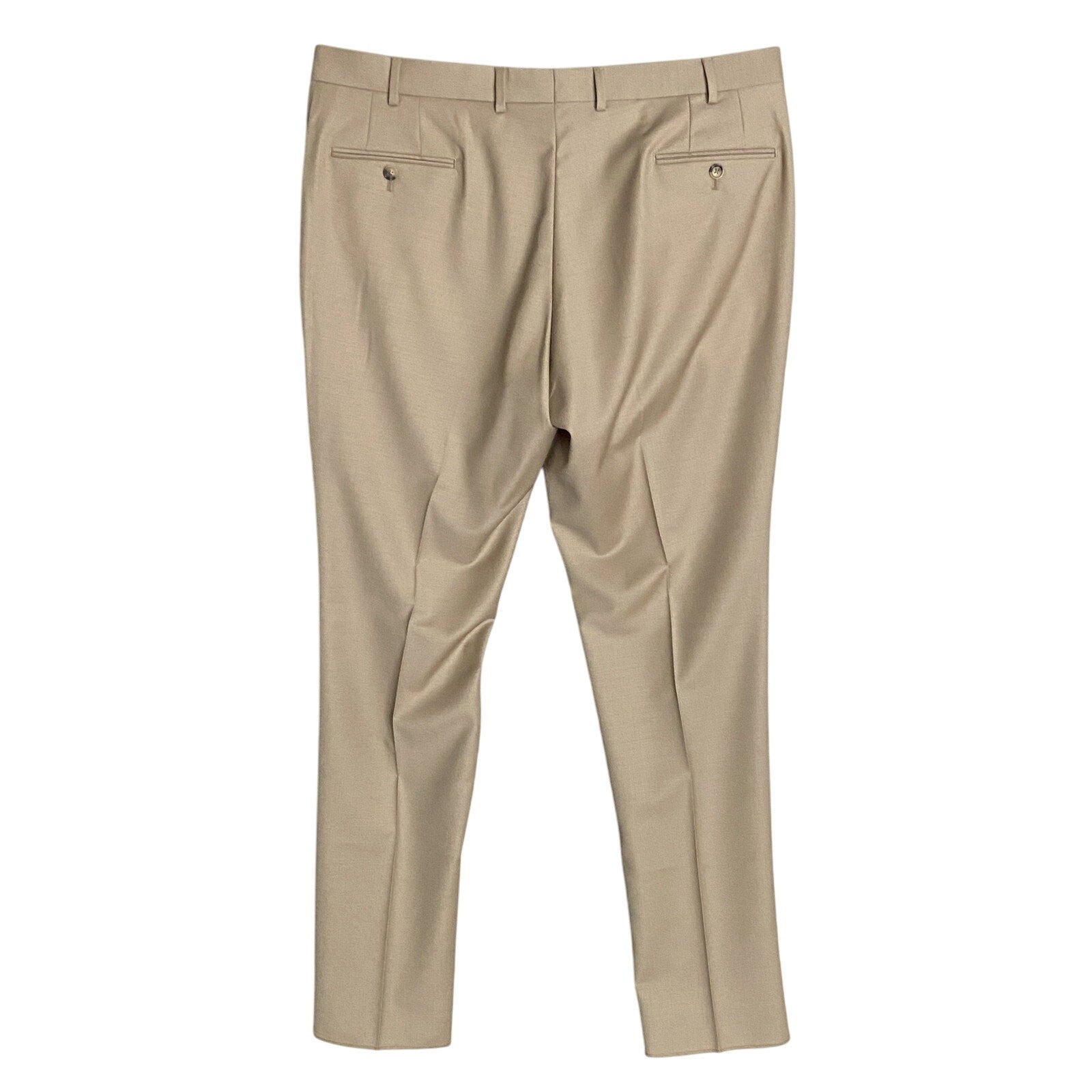 Ted Baker London Joey Pant Men's 38R Wool Dress Pant Solid Tan Raw Hem