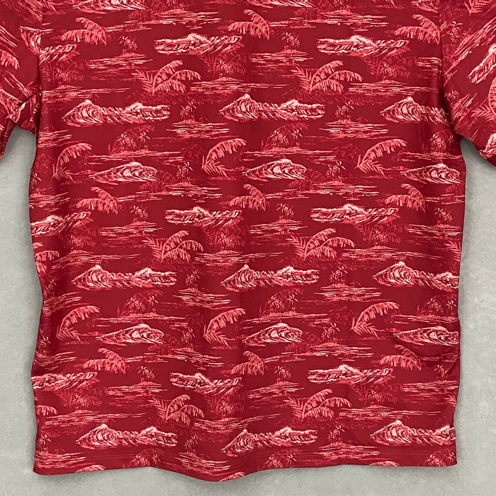 Tommy Bahama Men's Large Sport Bay View Polo Shirt Chili Pepper Red Tropical