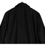 Nautica Men's 42 Regular Overcoat Double-Breasted Wool Blend Lined Black