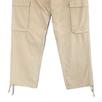 Hustle Gang Cargo Pants Men's 40"x32" Scratch Line Latte Cotton