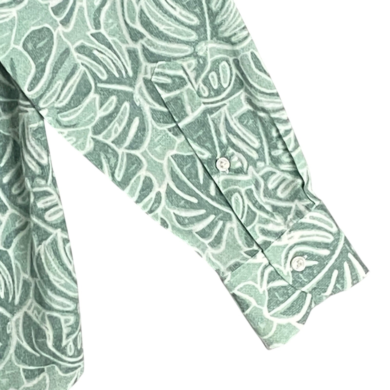 Daniel Cremieux 38 Men's Large Casual Button-Down Shirt Green Leaf Print