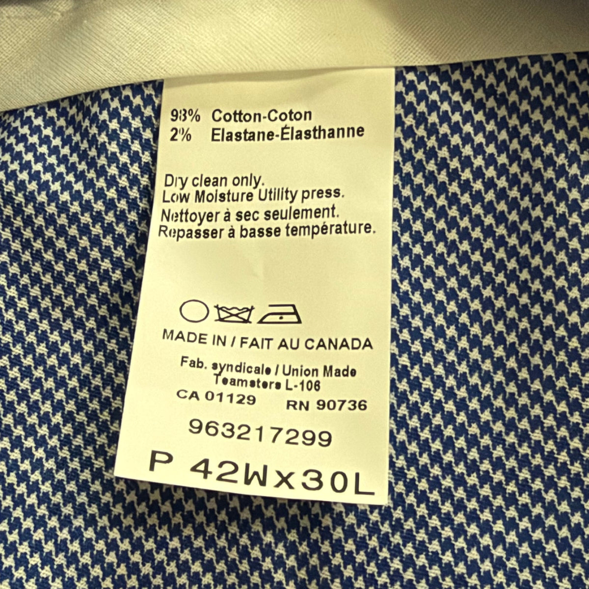 Hart Schaffner Marx Pant Men's 42"x30" Dress Pant Platinum New York Fit Gray