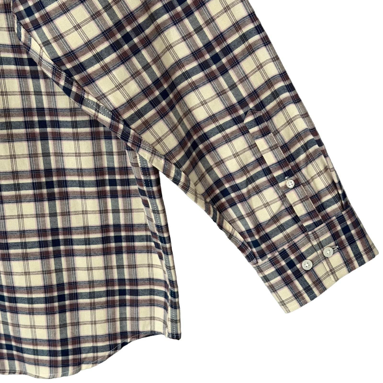 Psycho Bunny Flannel Shirt Men's XXL Plaid Long Sleeve Brown Plaid