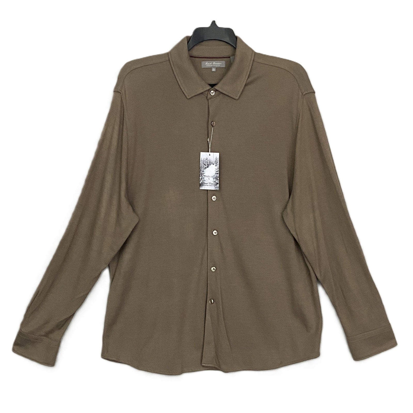 Daniel Cremieux Signature Collection Men's XXL Long Sleeve Polo Shirt Brown