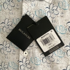 Bugatchi Shirt Men's Large Classic Fit Button-Up Short Sleeve Almond Floral