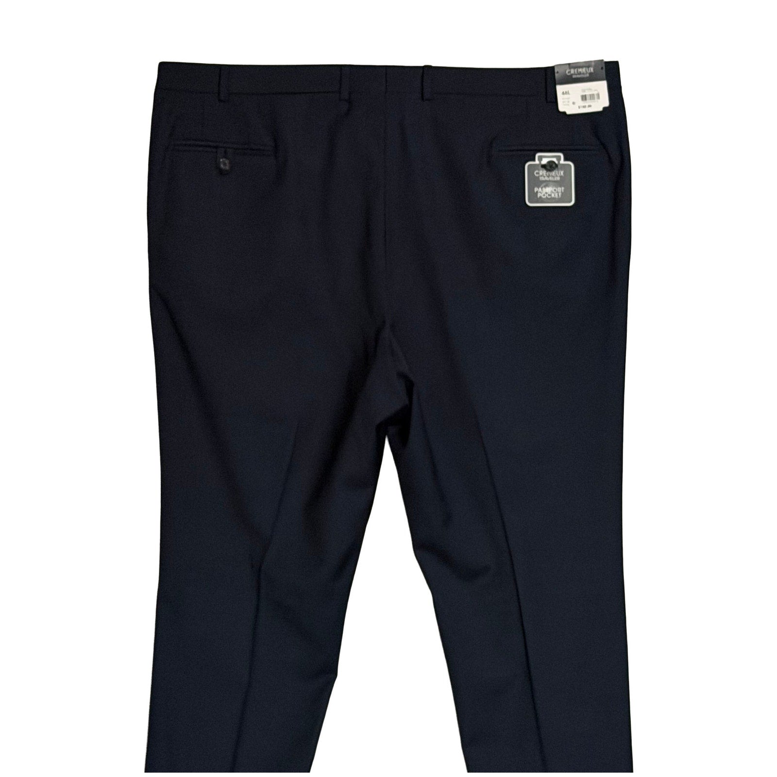 Daniel Cremieux Dress Pant Men's 46L Traveler Raw Hem Comfort Waist Navy