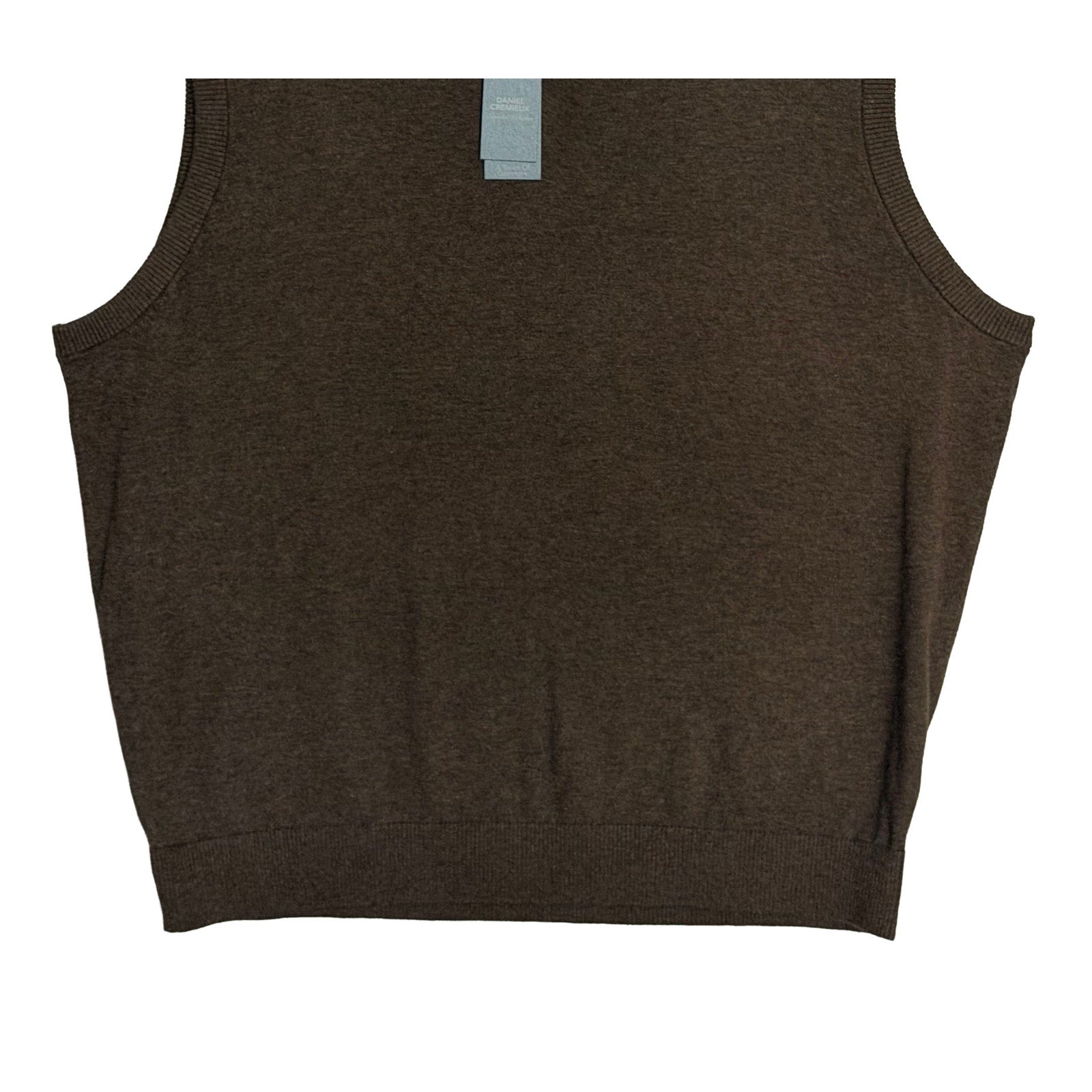 Daniel Cremieux Sweater Vest Men's XXL Supima Cotton Cashmere Blend Brown