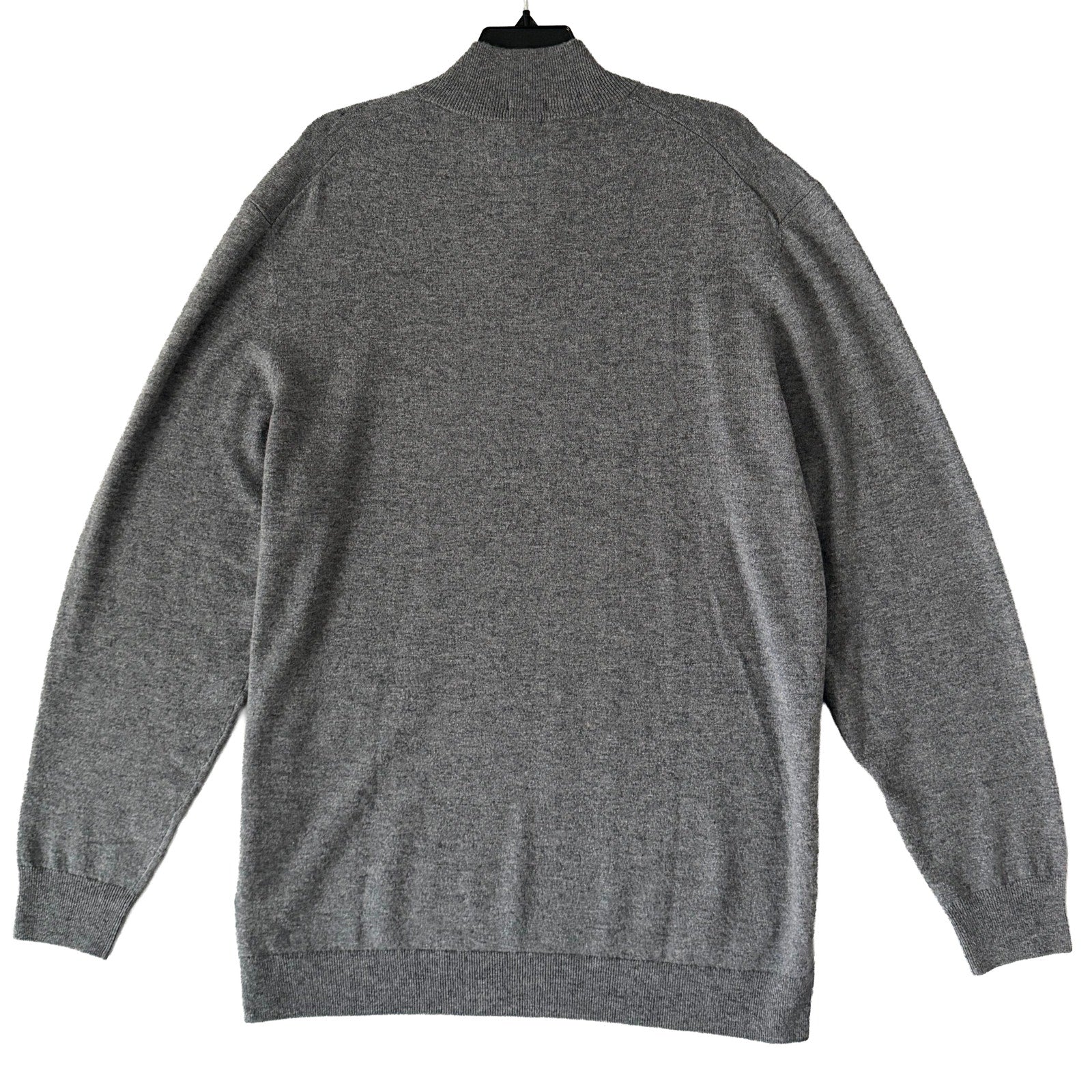 Boss H-Hemario Quarter Zip Sweater Men's 3XT Big & Tall Wool Cashmere Gray