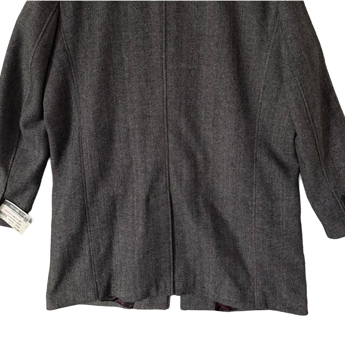 Michael Kors Overcoat Men's 46R Pike Slim Fit Coat Wool Black White Herringbone