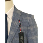 Tommy Hilfiger TH Flex Sport Coat Blazer Gene Stretch Light Blue Plaid NWT