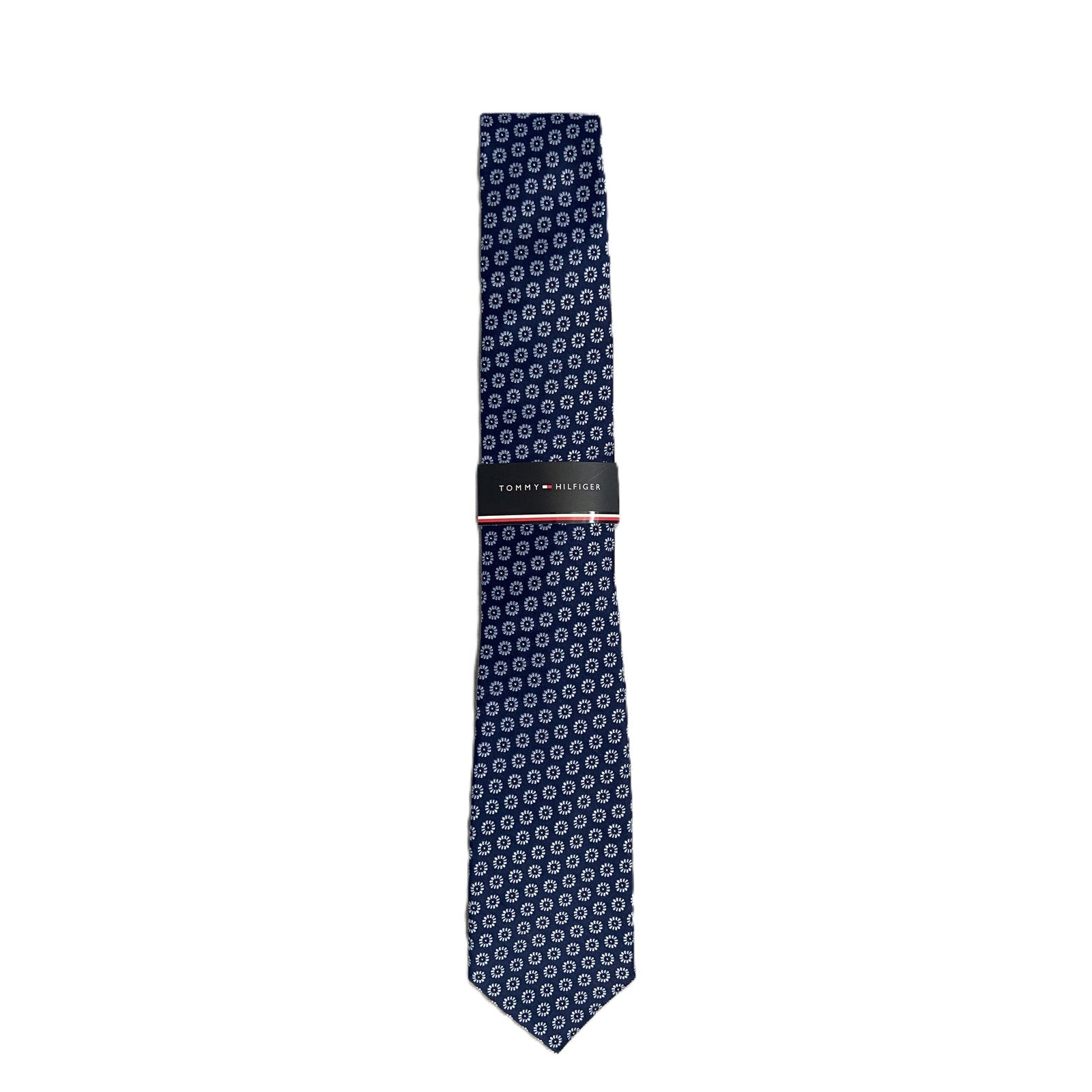 Tommy Hilfiger Men's Tie Jordan Floral Necktie Navy Blue 3" Silk Blend