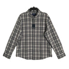 Mizzen+Main Men's XXL Trim Fit City Flannel Dress Shirt Pewter Timothy Plaid