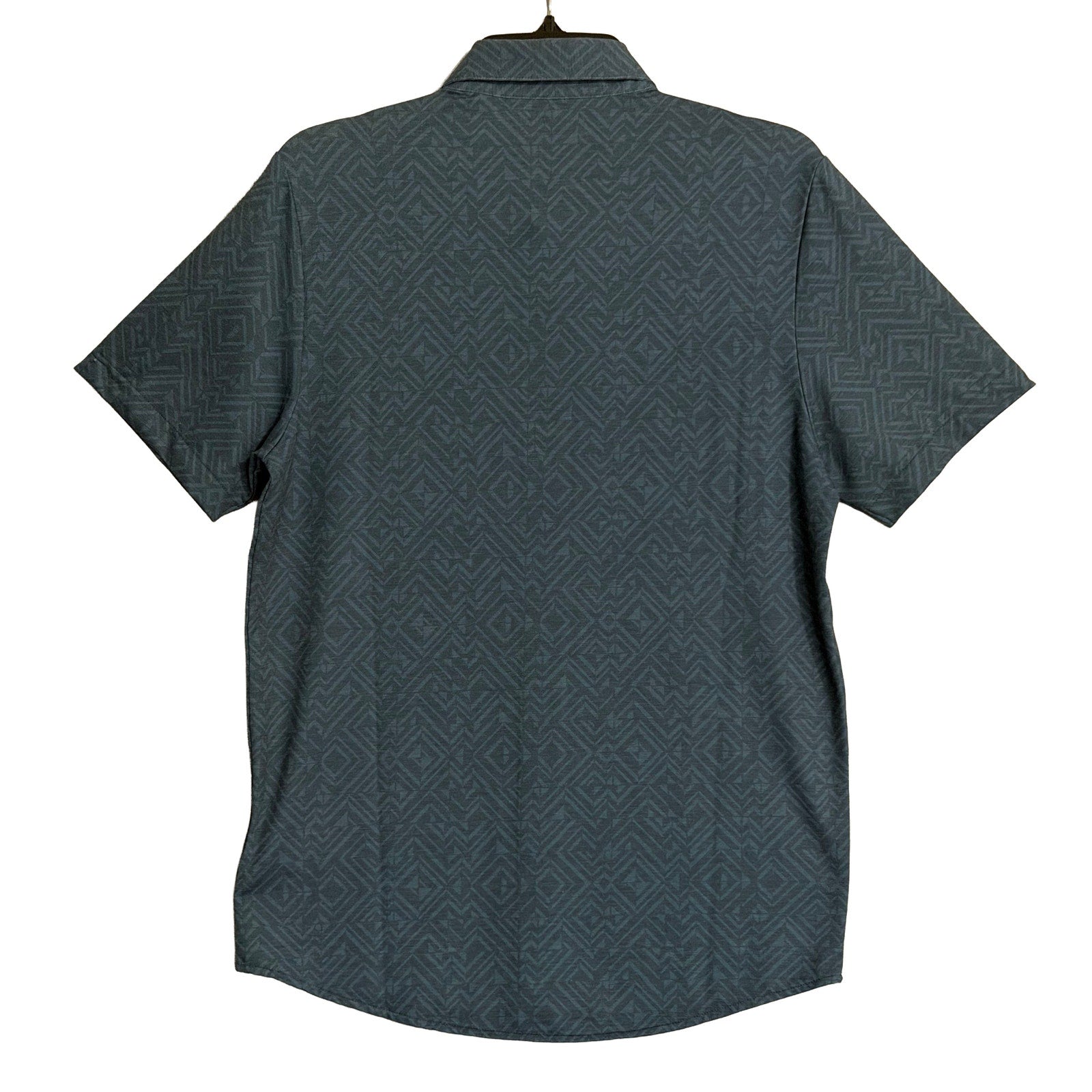 Travis Mathew Shirt Men's Small Lightweight Button-Up Stretch Blue Geo
