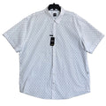 Boss Shirt Men's 3XL Big & Tall Roan Short Sleeve Shirt Stretch White/Blue