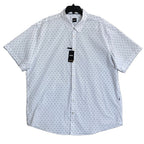 Boss Shirt Men's 3XL Big & Tall Roan Short Sleeve Shirt Stretch White/Blue