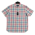 Daniel Cremieux 38 Men's Large Short Sleeve Button-Up Shirt Pink & Blue