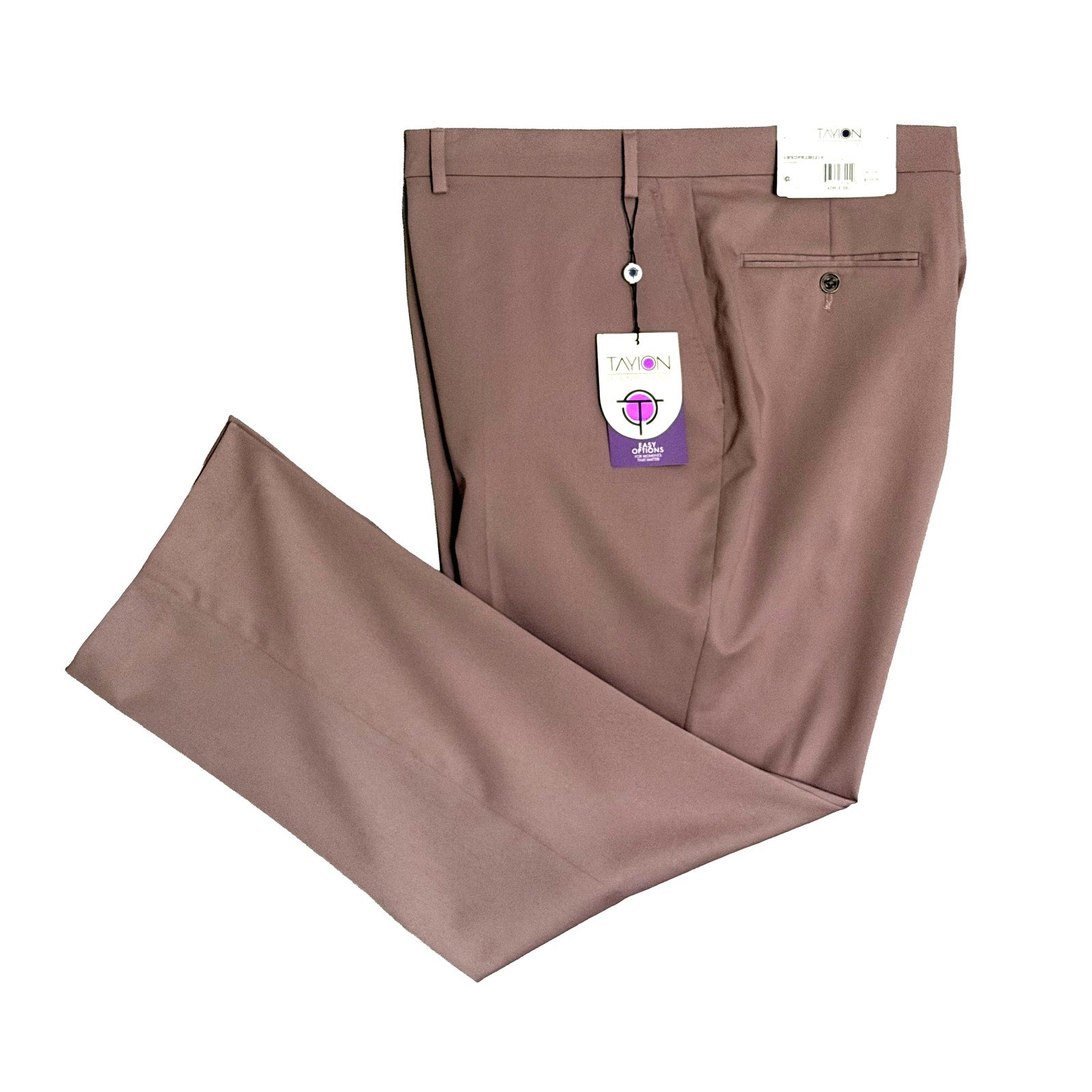 Tayion Dress Pants Men's 42"x30" Awonder Flat Front Stretch Mauve