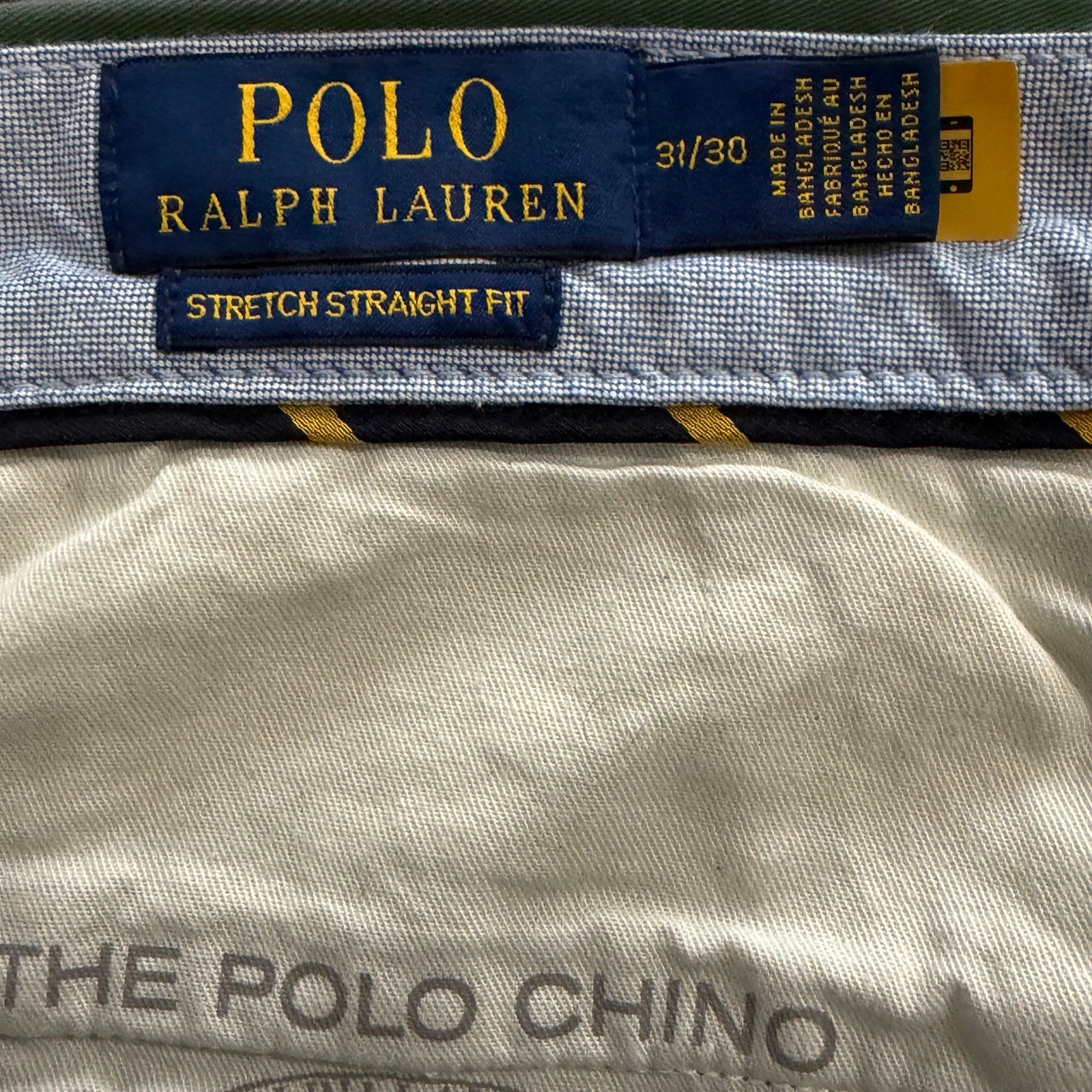 Polo Ralph Lauren Pant Men's 31"x30" Chino Stretch Straight Fit Solid Green