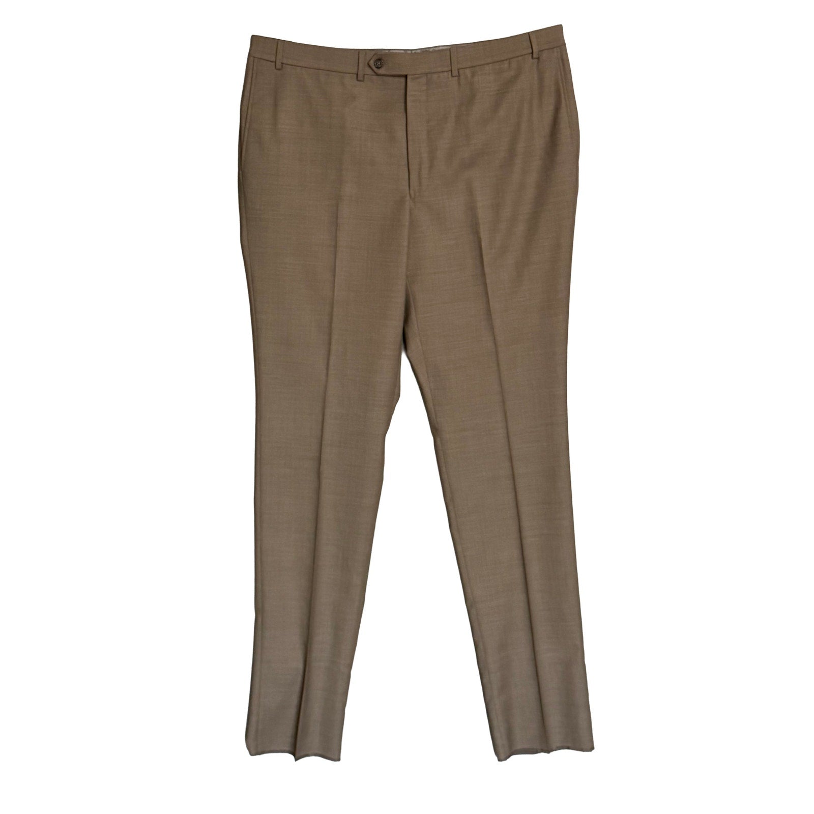 Daniel Cremieux Dress Pant Men's 44L Traveler Raw Hem Comfort Waist Tan