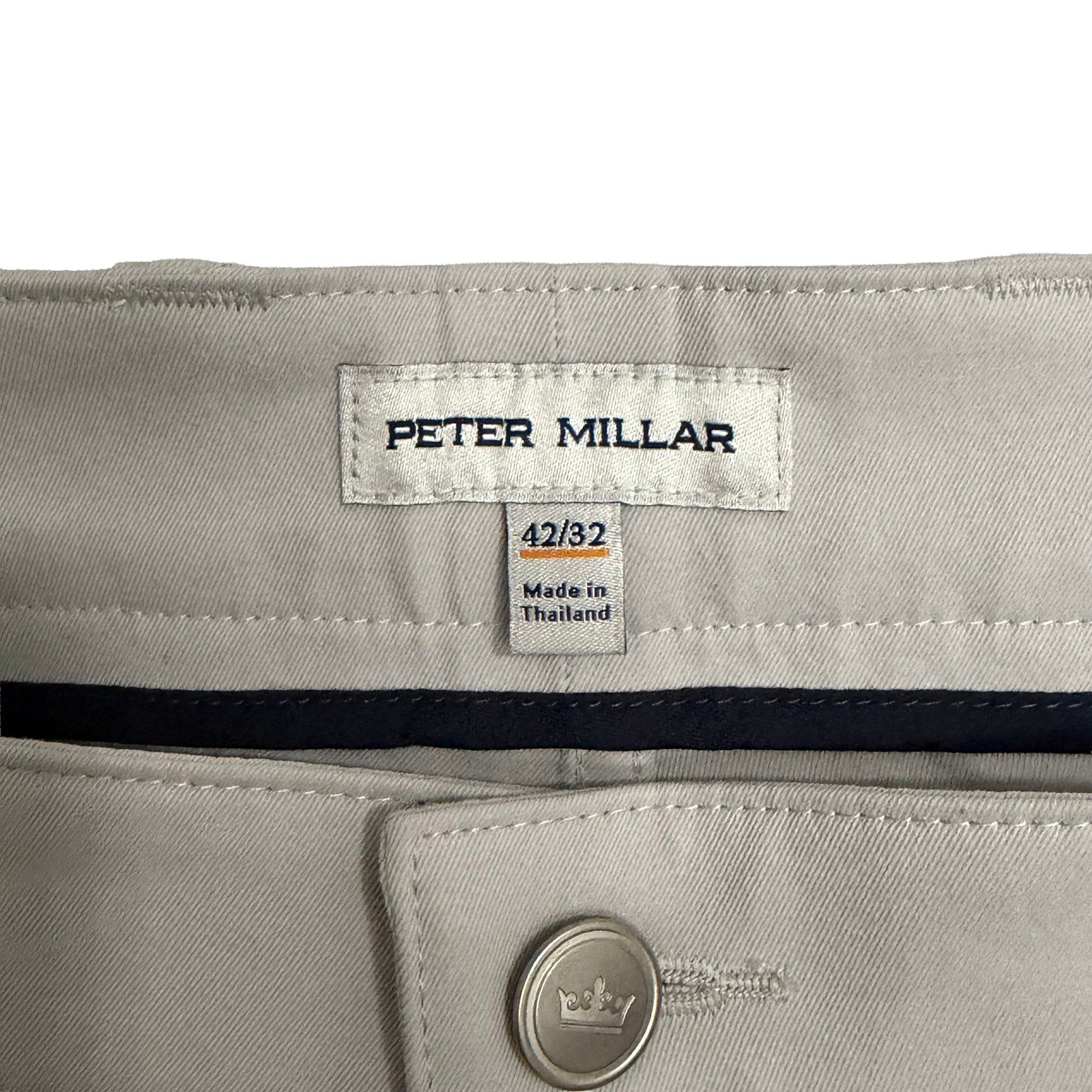 Peter Millar EB66 Pants Men's 42"x32" Classic Fit Performance Stretch British Grey