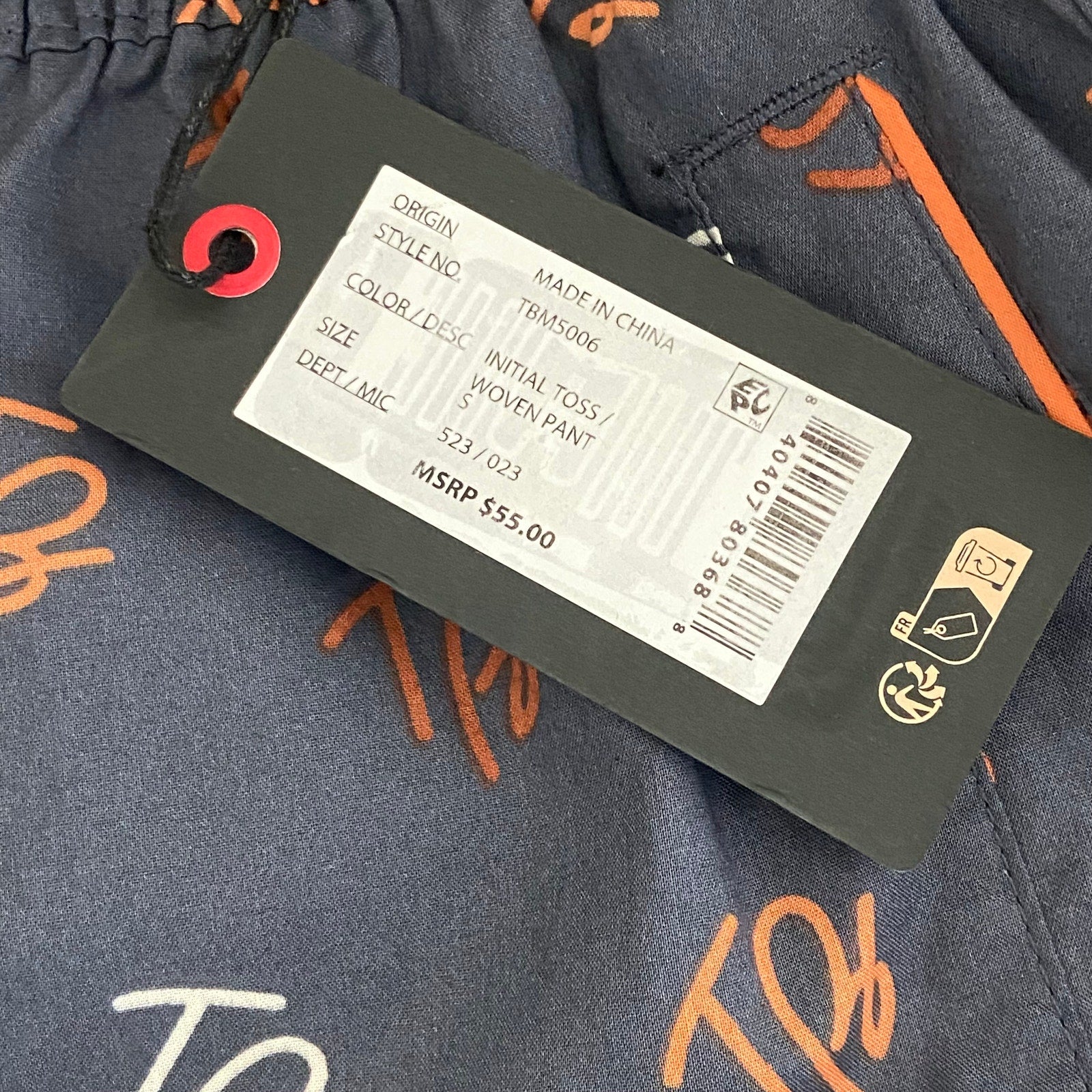 Ted Baker Sleep Pant Men's Small Woven Cotton Drawstring Pockets Dark Gray