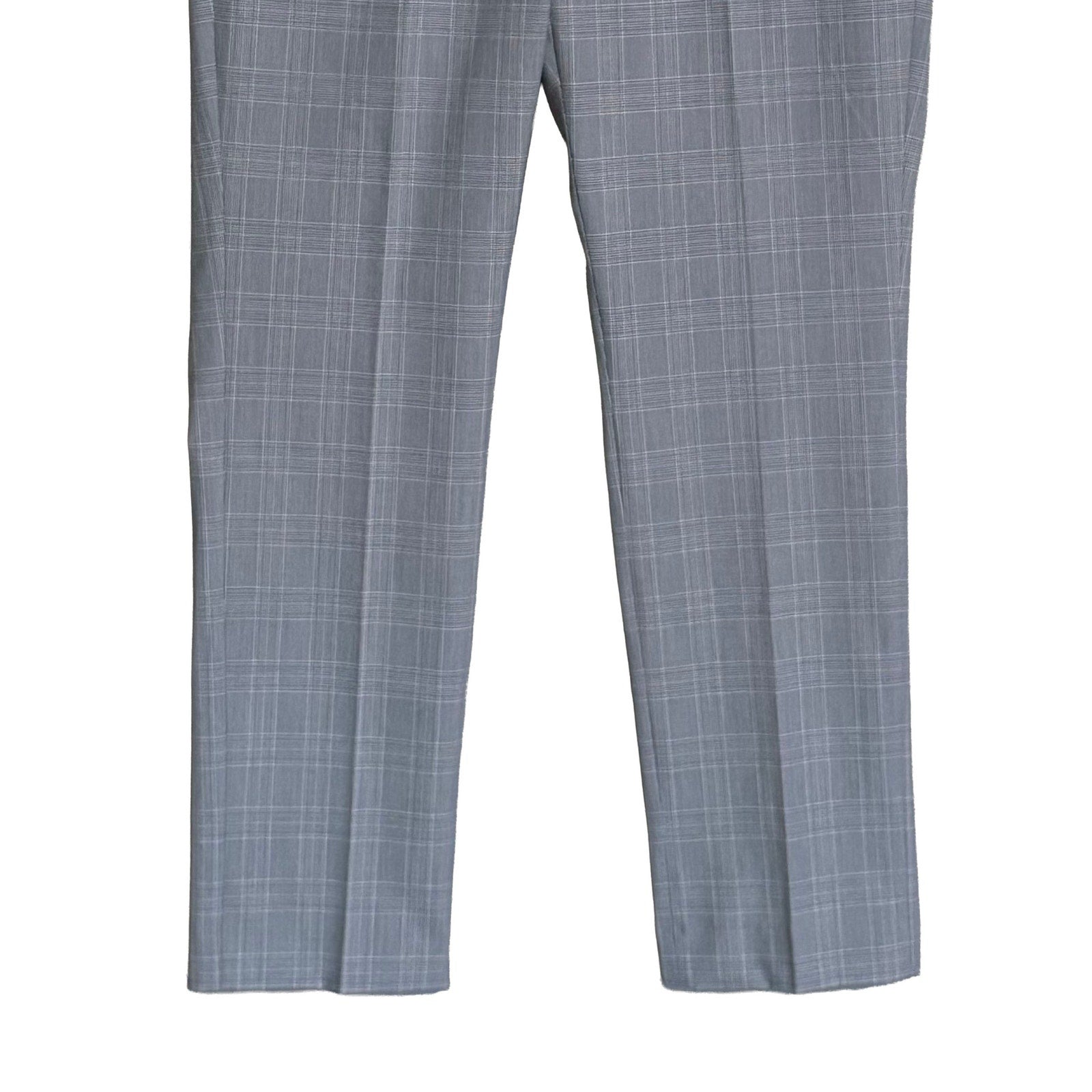 Calvin Klein Dress Pant Men's 34"x29" Slim Fit Flat Front Stretch Blue Plaid