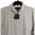 Mizzen+Main Shirt Men's XXL Leeward Trim Fit Long Slv Aluminum Hampton Plaid