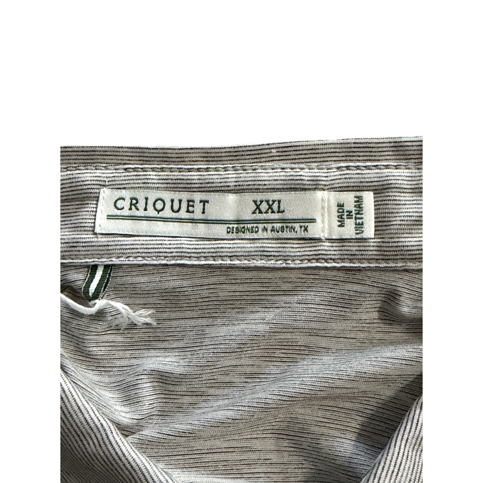 Criquet Polo Shirt Men's XXL Stretch Short Sleeve Grey Micro-Stripe
