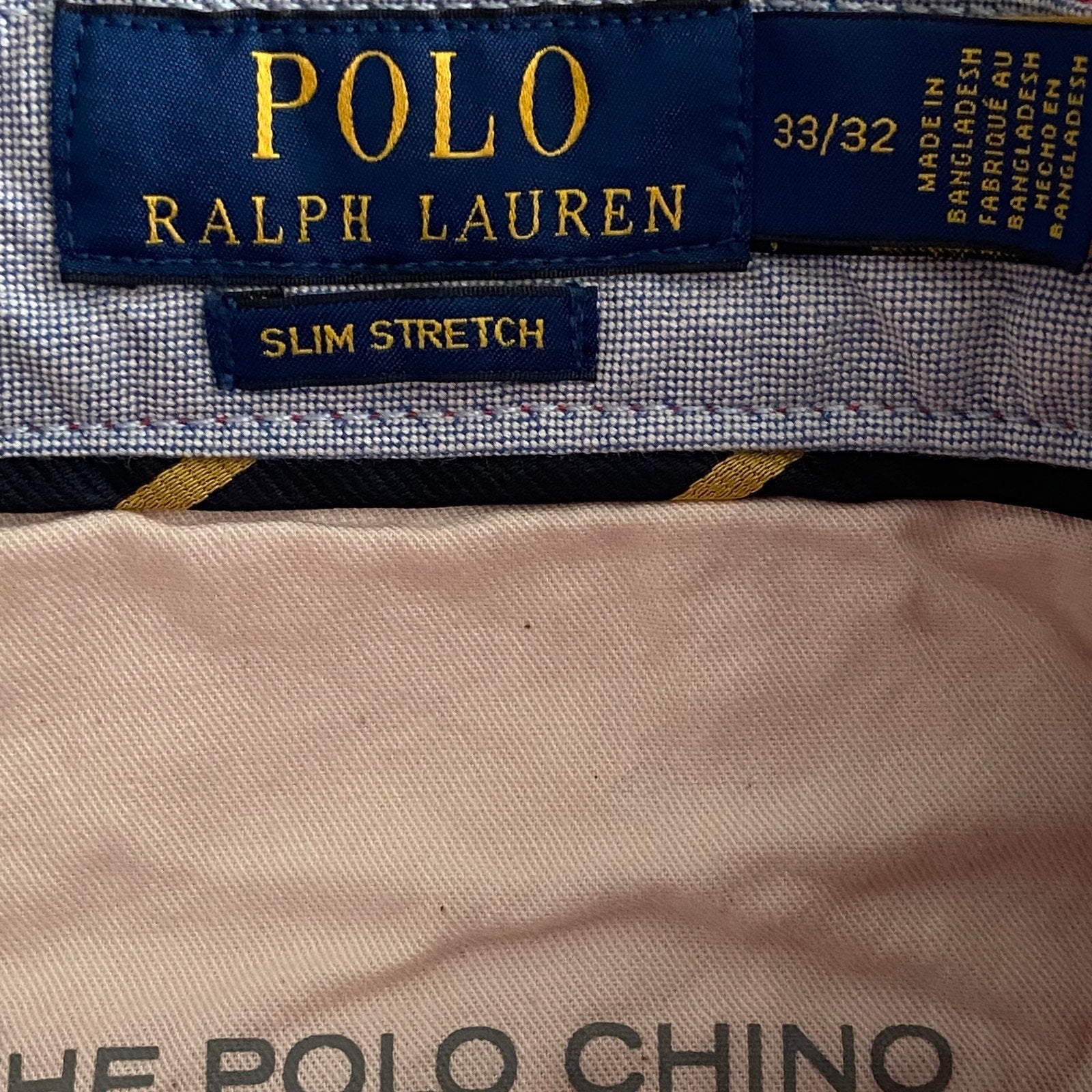 Polo Ralph Lauren Pants 33"x32" Slim Fit Chino Stretch Cotton Twill Red NEW