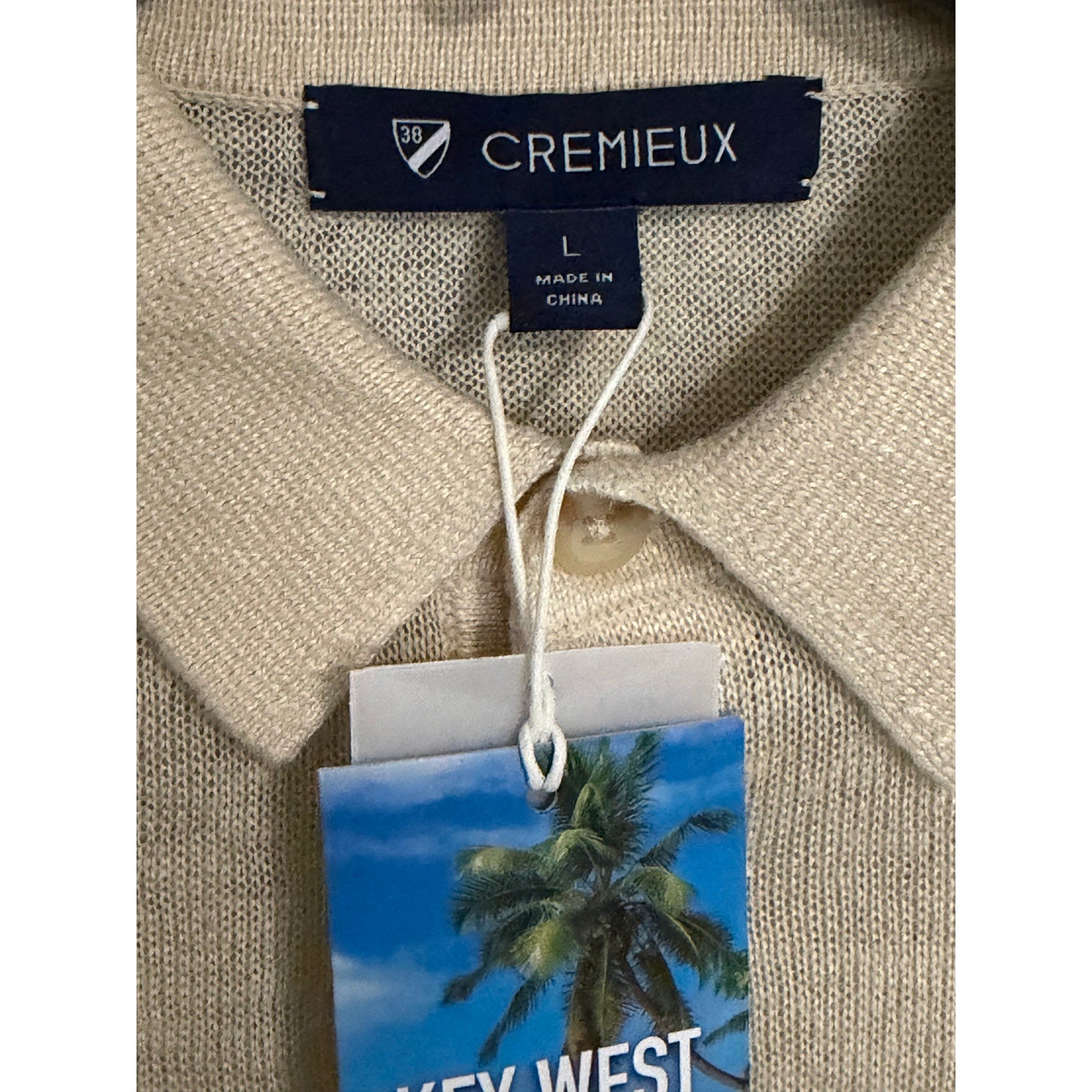 Daniel Cremieux Linen Shirt Men's Large Polo Shirt Key West Collection Beige