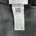 Armani Exchange Dress Pant Men's 40W Flat Front Raw Hem Stretch Wool Gray