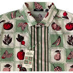 Murano Casual Shirt Men's XL "From the Garden" Slim Fit Short Slv Green/Red