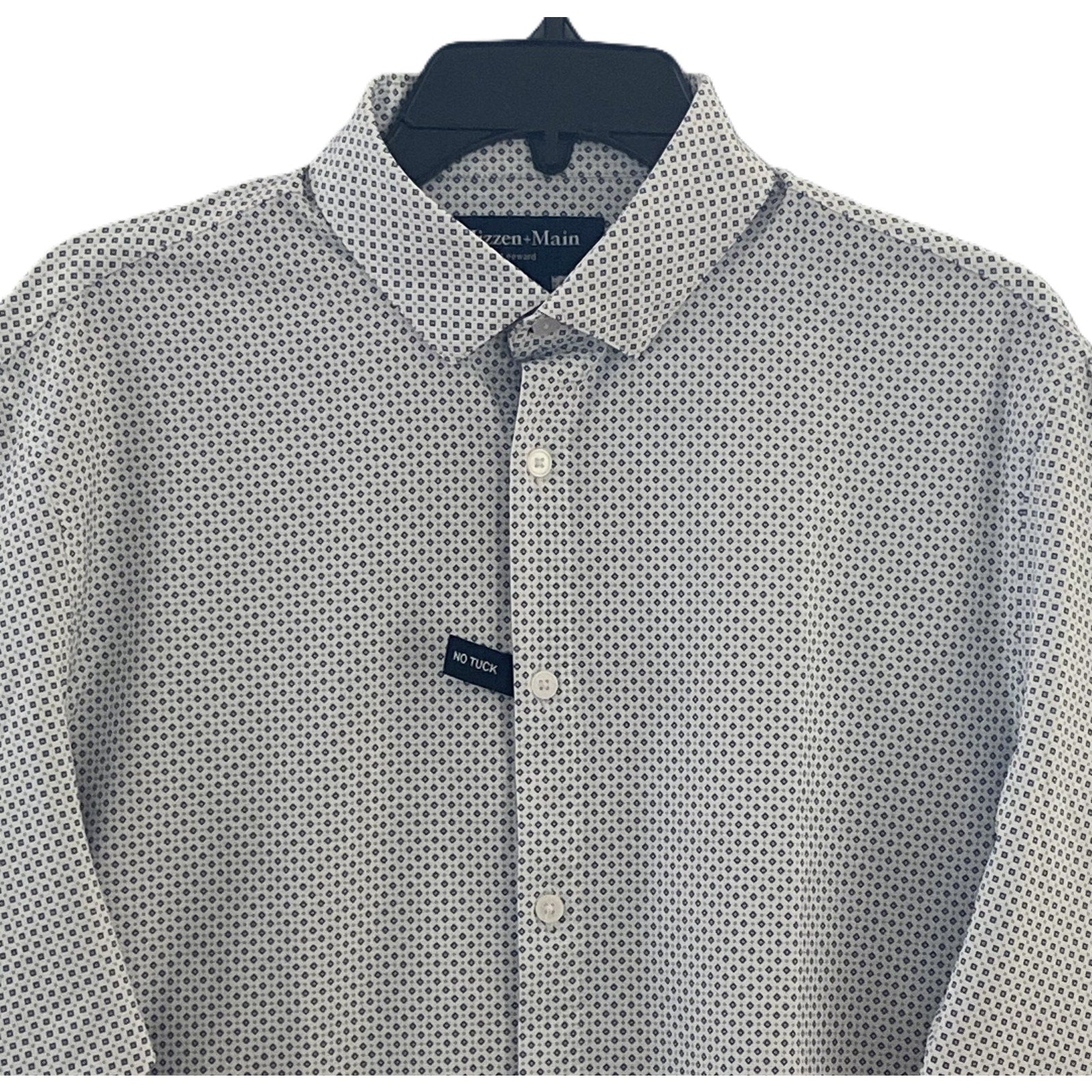 Mizzen+Main Shirt Men's Medium Leeward Classic Fit No Tuck Diamond Mosaic