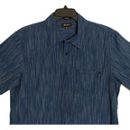 AG Los Angeles Shirt Men's Large Relaxed Fit Wesley Short Slv Button-Up Blue