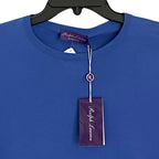 Ralph Lauren Purple Label Men's Large Crew Neck Sweater Cotton Solid Blue