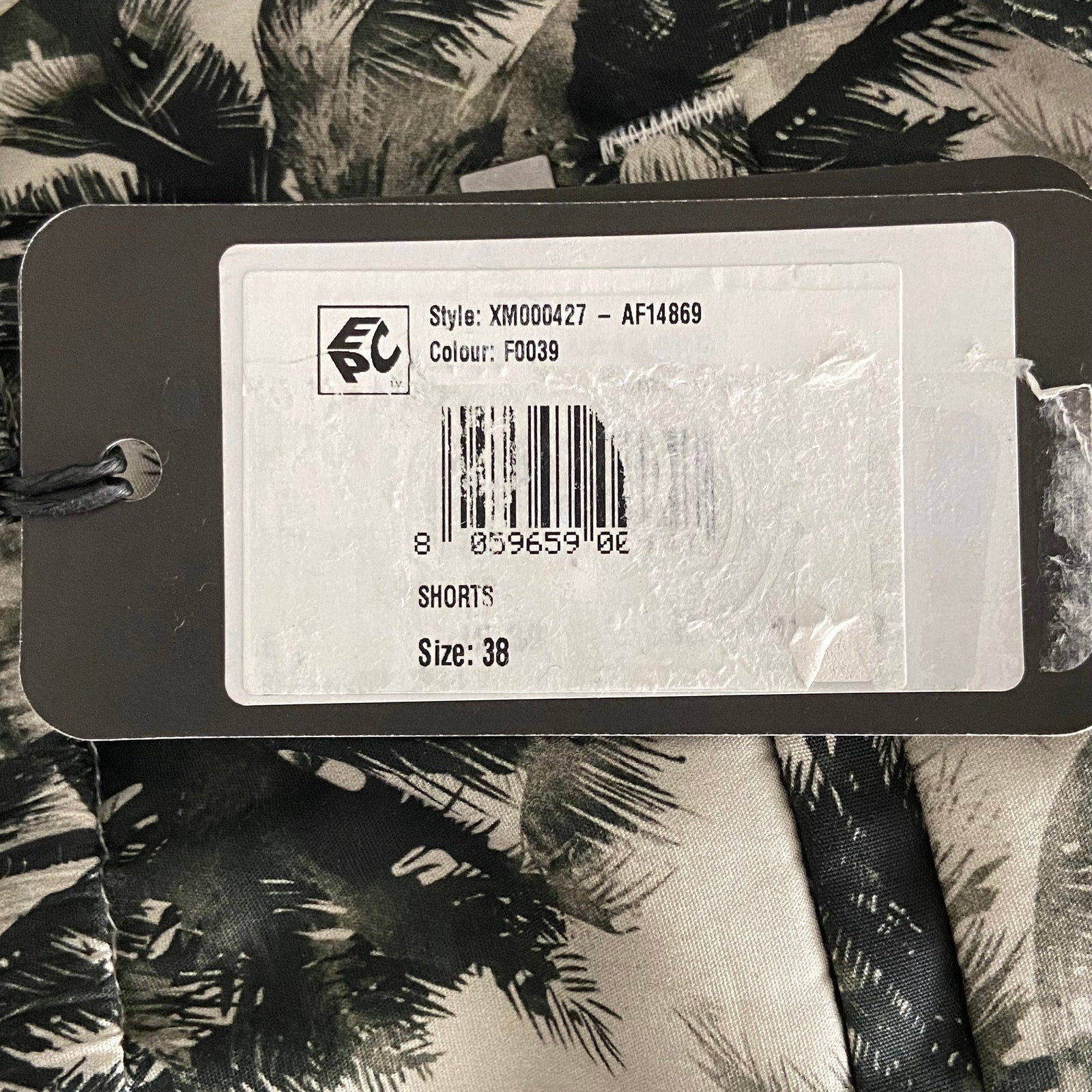 Armani Exchange Shorts Men's 38W Cotton Bermuda Shorts Green Tropical Print