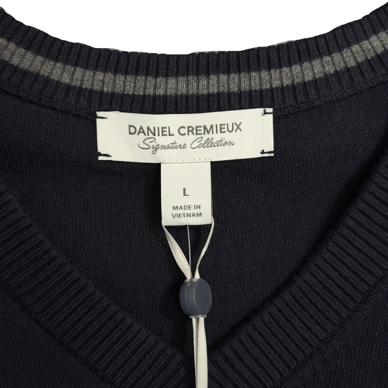 Daniel Cremieux Sweater Vest Men's Large Supima Cotton Cashmere Navy